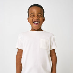 Soft White Short Sleeve Relaxed Pocket Tee