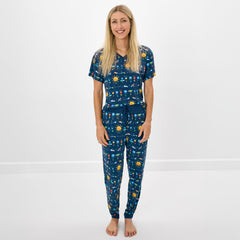 Solar Explorers Women's Short Sleeve Pajama Top