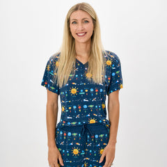 Solar Explorers Women's Short Sleeve Pajama Top