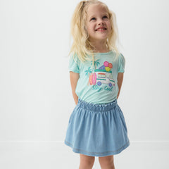Aqua Mint Stay Cool Puff Sleeve Tee