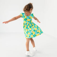 Blue Sunny Citrus Skater Dress