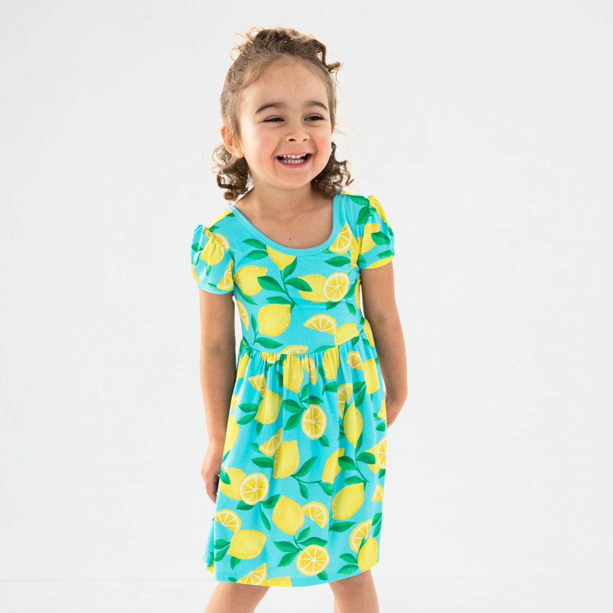 Blue Sunny Citrus Skater Dress