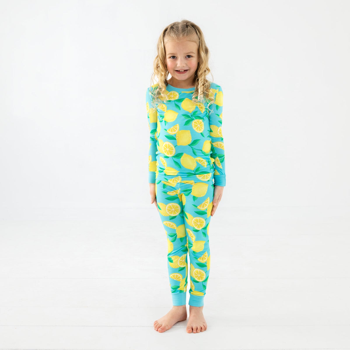 Blue Sunny Citrus Two-Piece Pajama Set