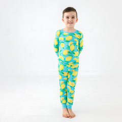 Blue Sunny Citrus Two-Piece Pajama Set