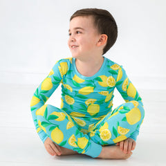 Blue Sunny Citrus Two-Piece Pajama Set