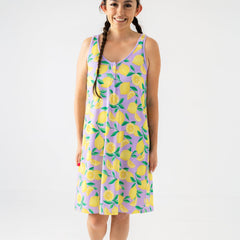 Lavender Sunny Citrus Women's Sleeveless Nightgown
