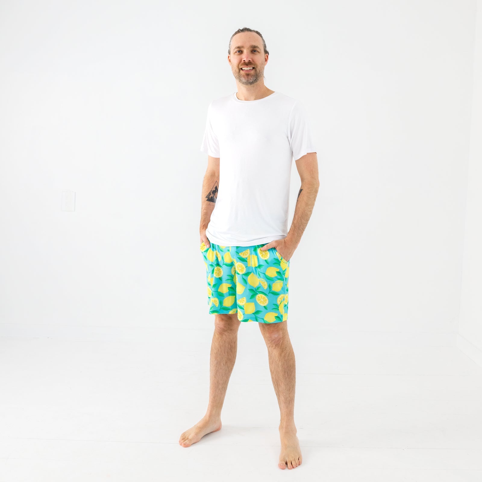 Blue Sunny Citrus Men's Pajama Shorts