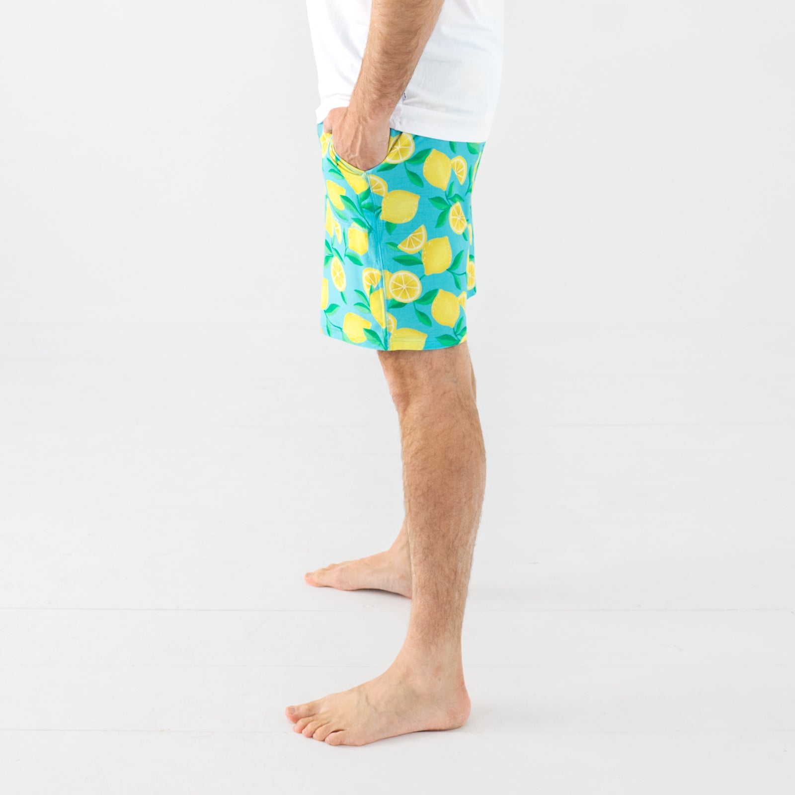 Blue Sunny Citrus Men's Pajama Shorts