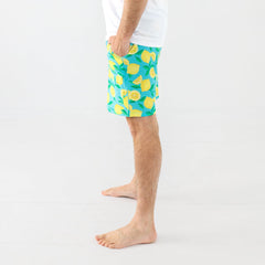 Blue Sunny Citrus Men's Pajama Shorts