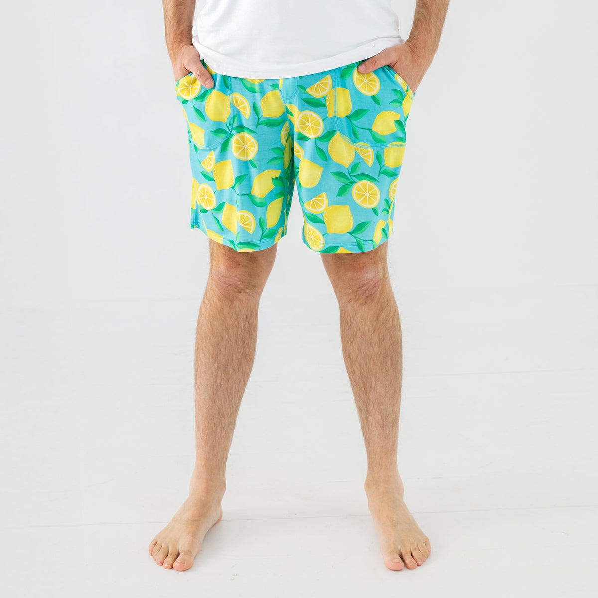Blue Sunny Citrus Men's Pajama Shorts