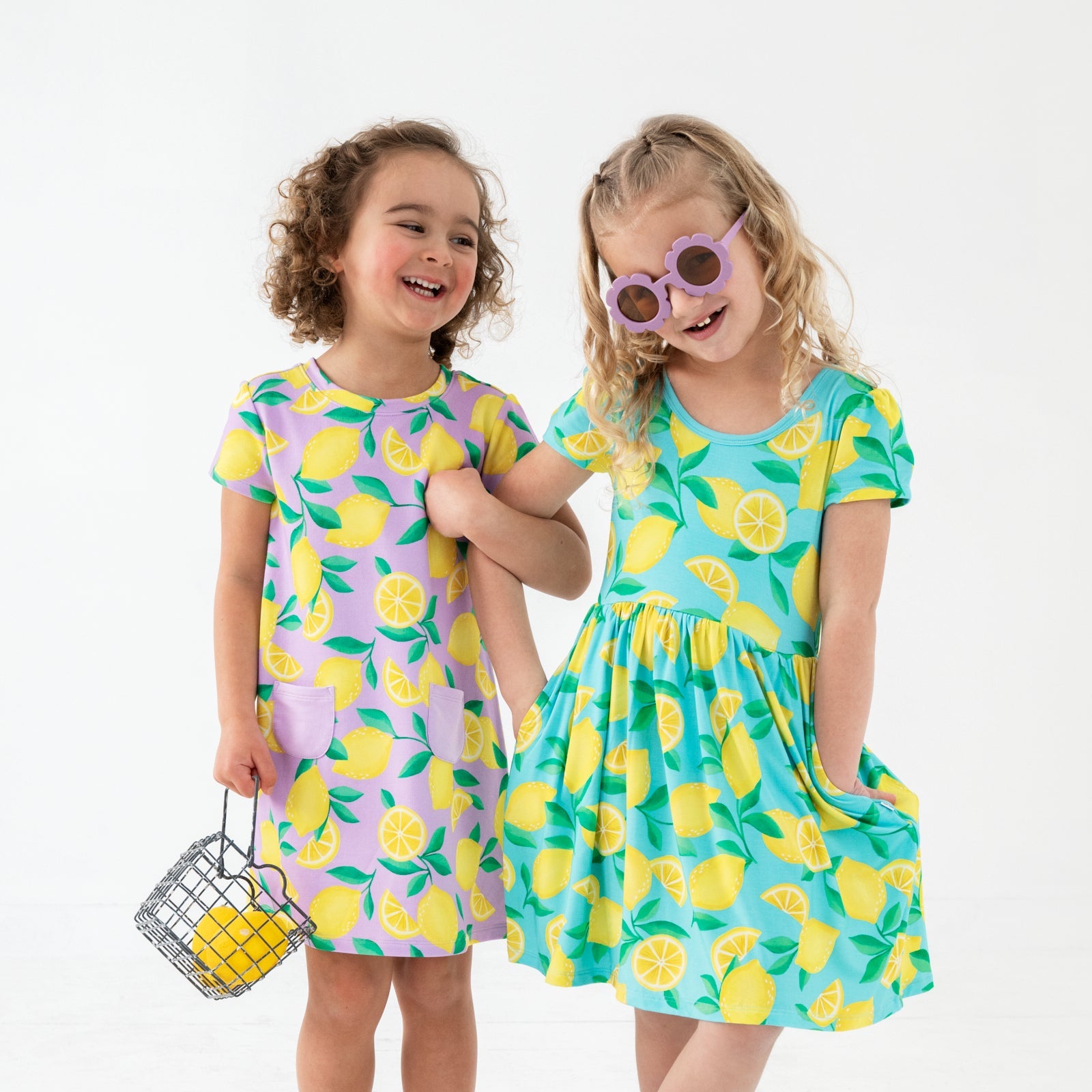 Blue Sunny Citrus Skater Dress