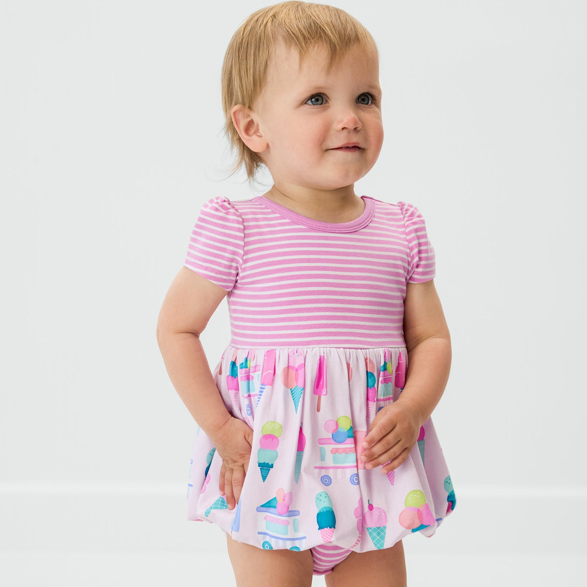 Pink Sweet Scoops Bubble Dress with Bodysuit