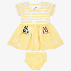 Bluey Garden Games Patch Pocket Dress with Bloomer