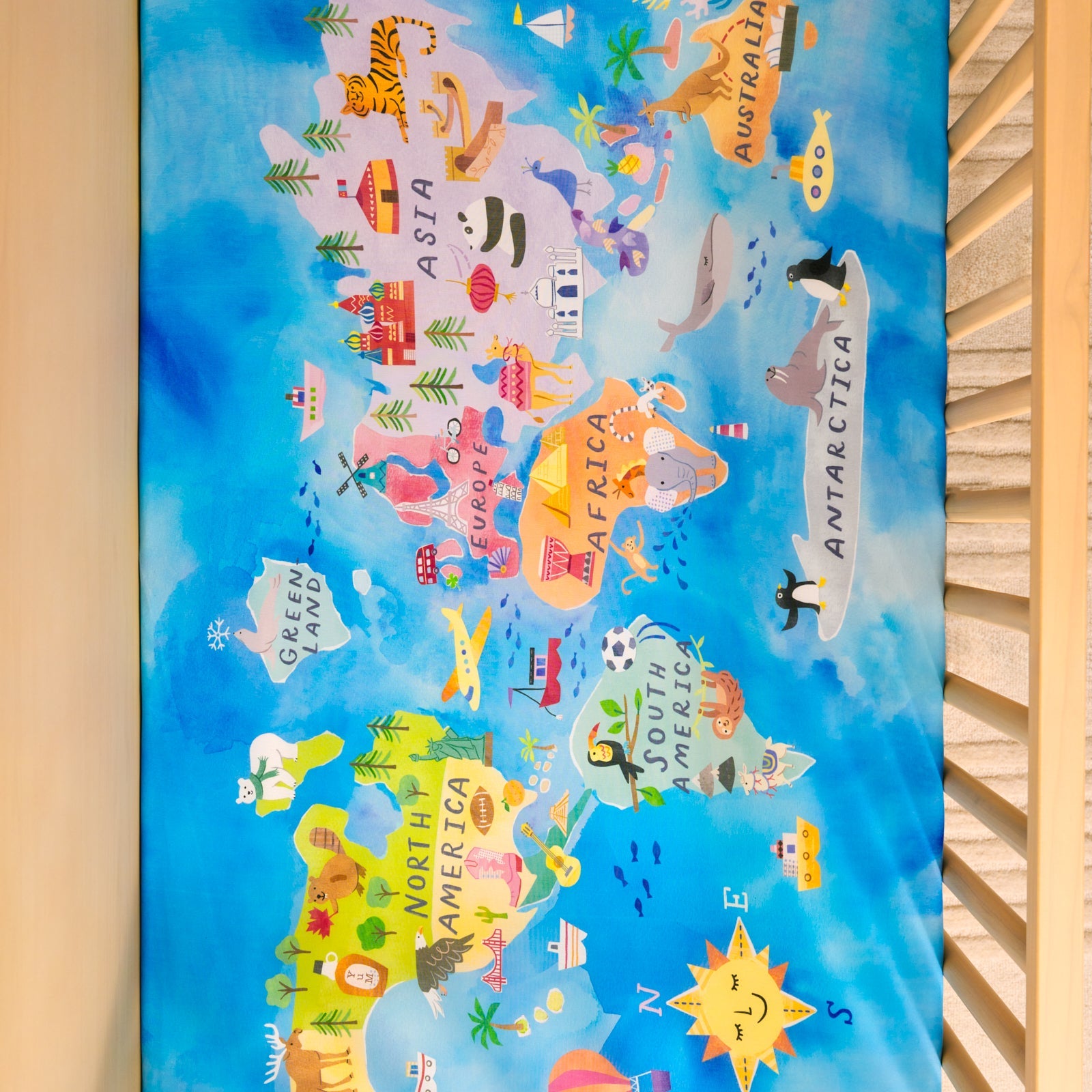 Around The World Fitted Crib Sheet