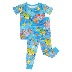 Around The World Two-Piece Short Sleeve Pajama Set