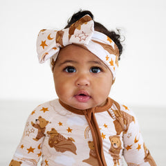 Beary Sleepy Luxe Bow Headband