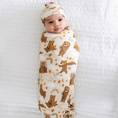 Beary Sleepy Swaddle & Hat Set