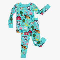 Blue Farm Fam Two-Piece Pajama Set