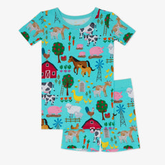 Blue Farm Fam Two-Piece Short Sleeve & Shorts Pajama Set