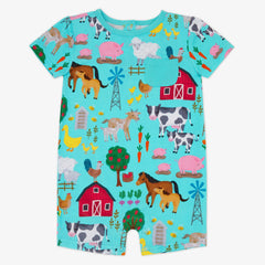 Blue Farm Fam Pocket Shorty Romper