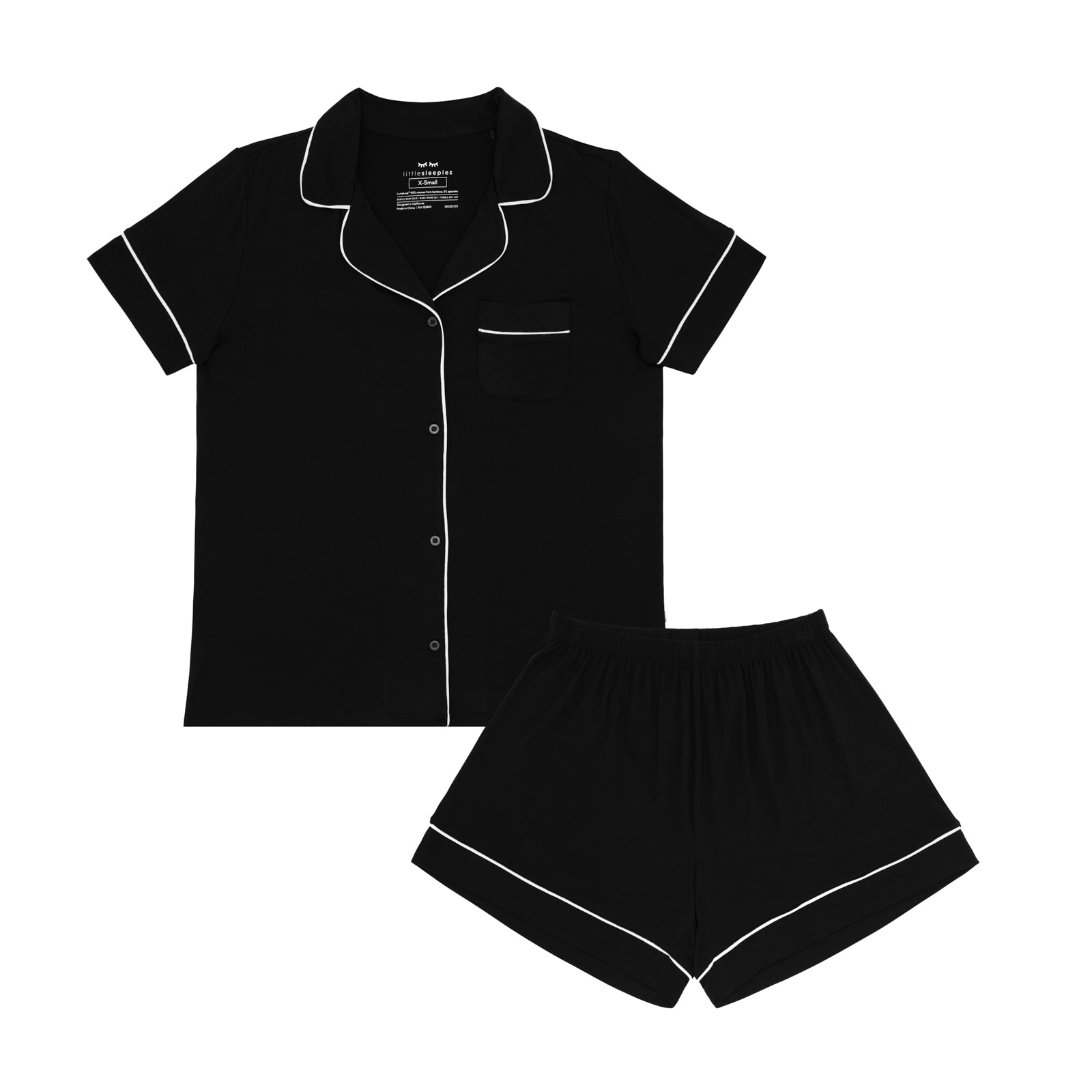 Black Women's Short Sleeve & Shorts Pajama Set