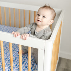 Blue Rainbows Fitted Crib Sheet