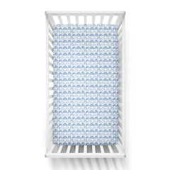 Blue Rainbows Fitted Crib Sheet