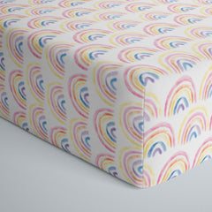 Pastel Rainbows Fitted Crib Sheet