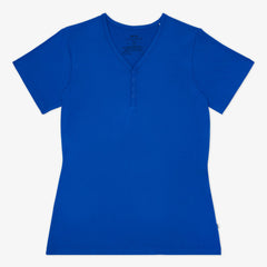 Electric Blue Women's Short Sleeve Pajama Top