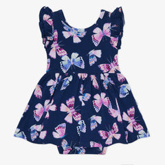Royal Butterflies Flutter Twirl Dress with Bodysuit