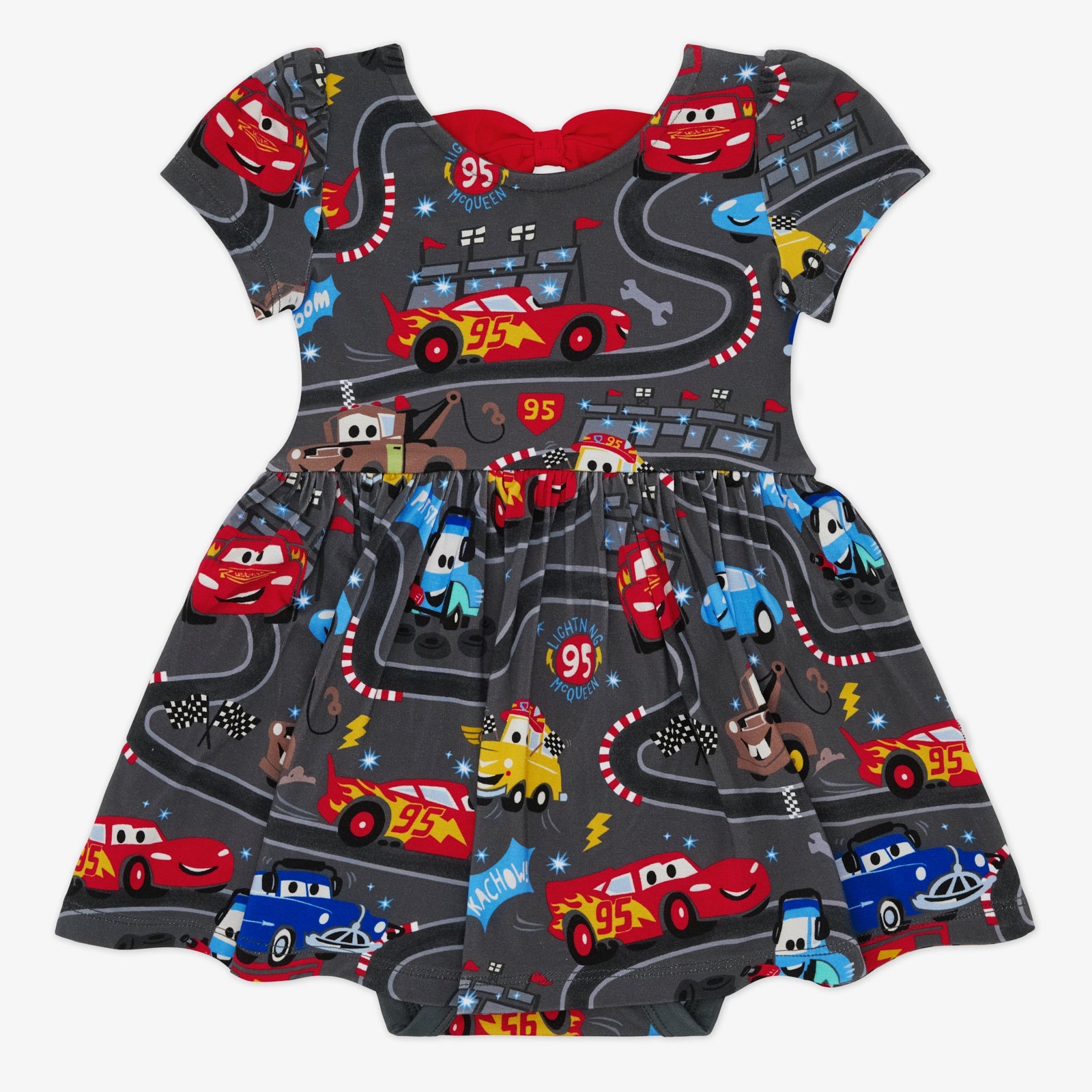 Disney & Pixar Piston Cup Bow Back Skater Dress with Bodysuit