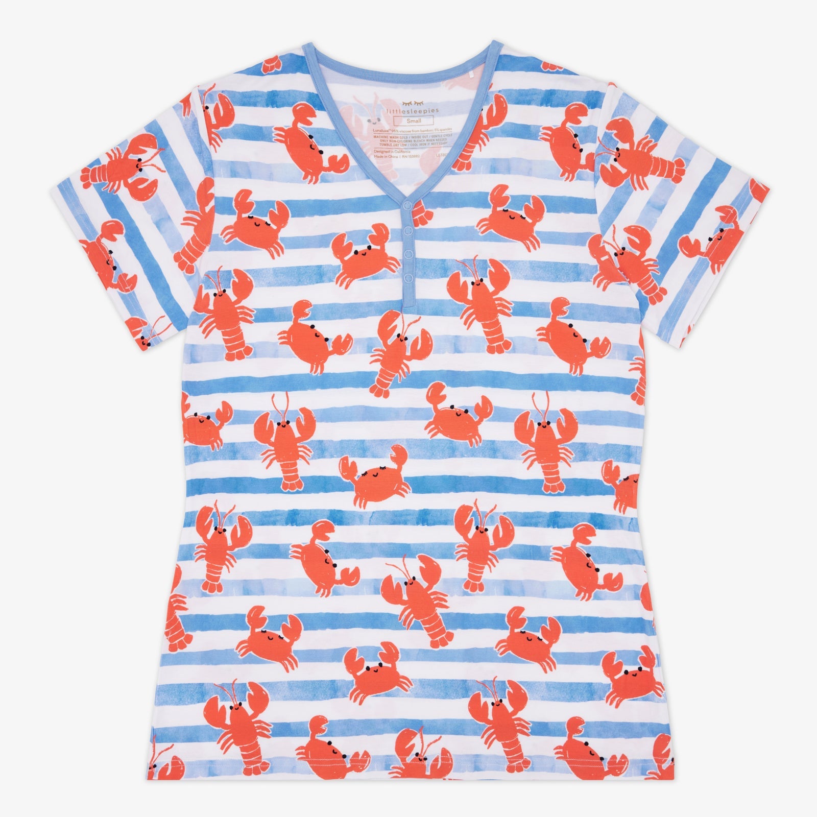 Crustacean Crew Women's Short Sleeve Pajama Top