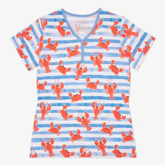 Crustacean Crew Women's Short Sleeve Pajama Top