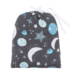 Blue To the Moon & Back Fitted Crib Sheet