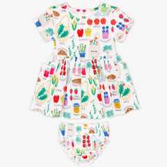 Farmers Market Patch Pocket Dress with Bloomer