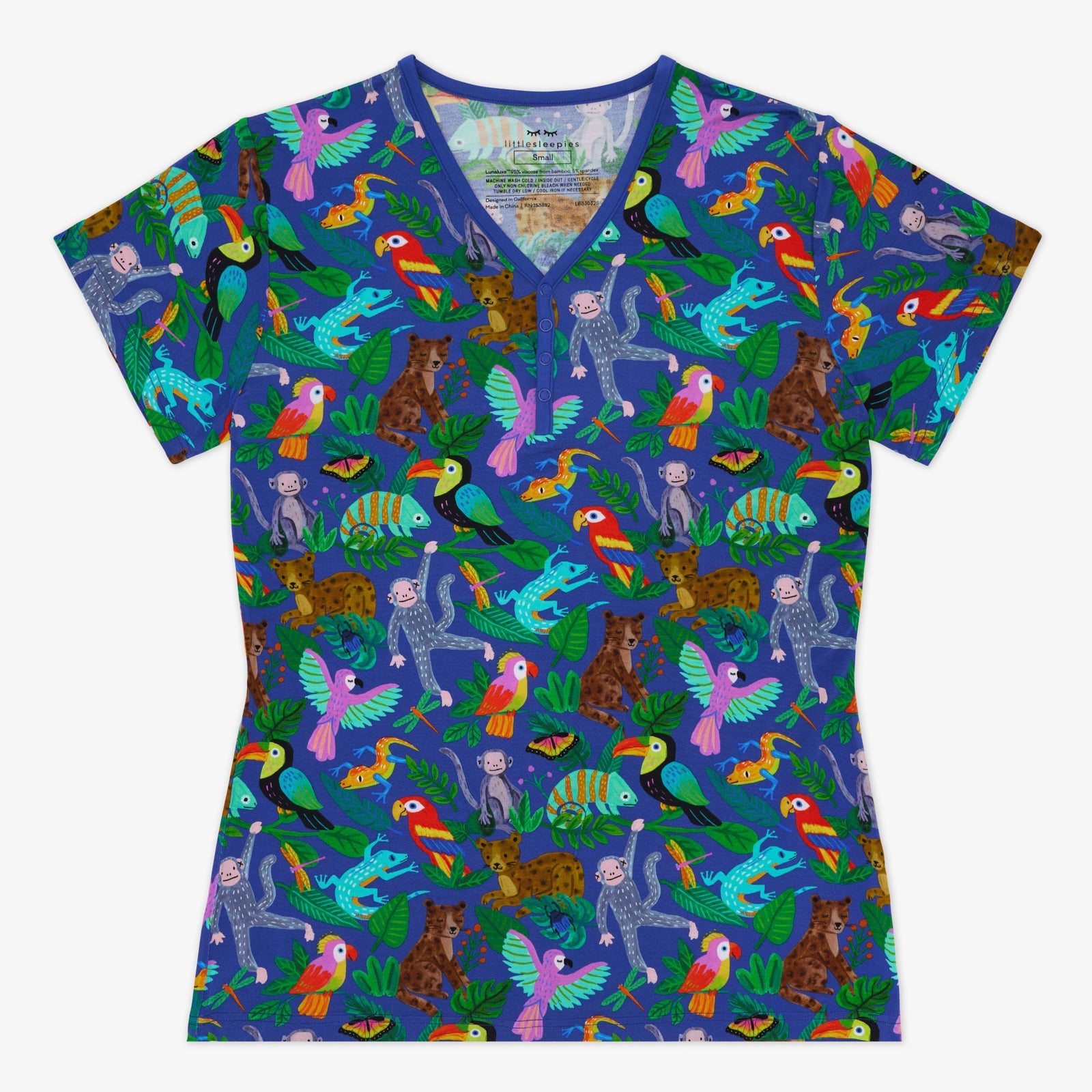 Jungle Jam Women's Short Sleeve Pajama Top