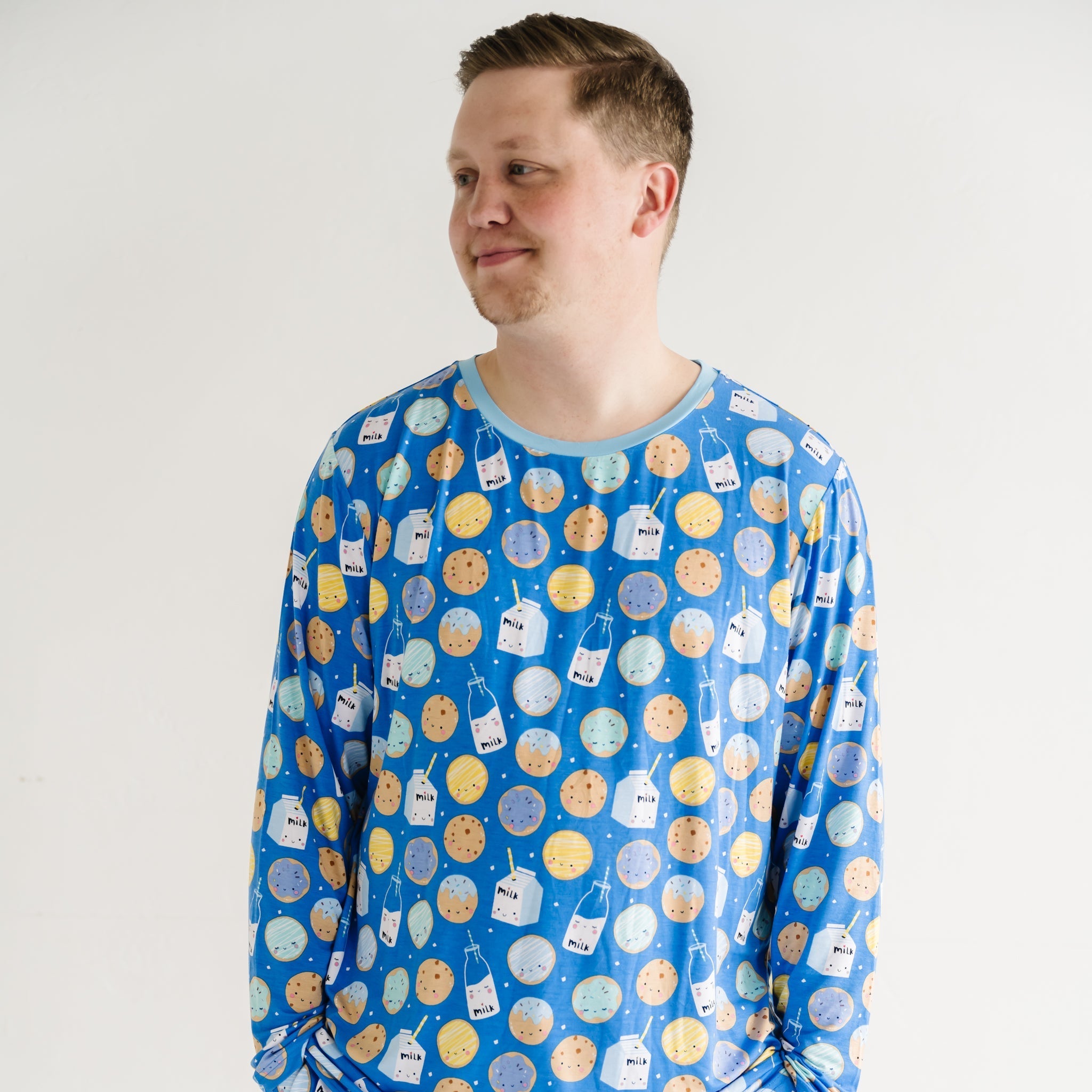 Blue Cookies & Milk Men's Pajama Top