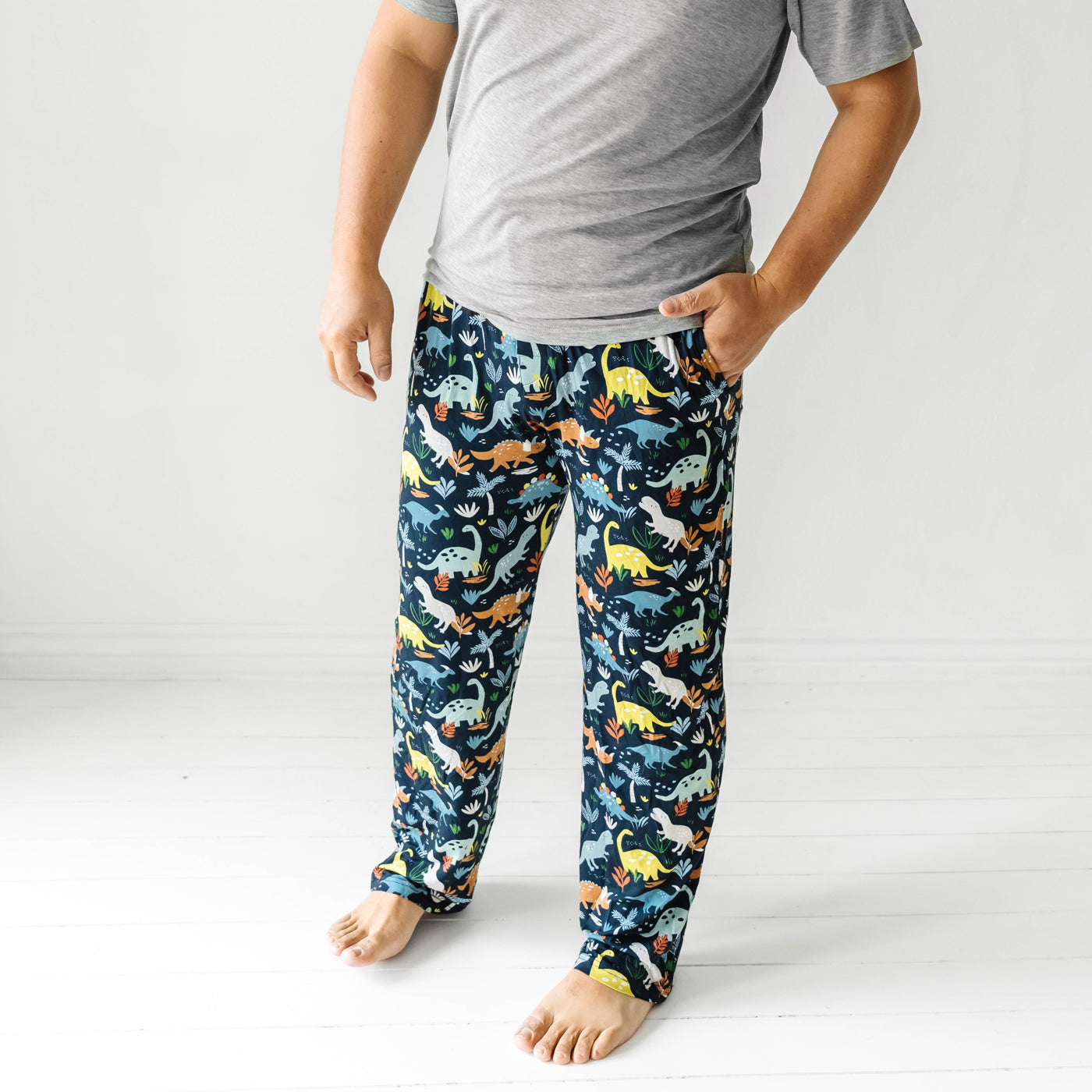 Navy Jurassic Jungle Men's Pajama Pants