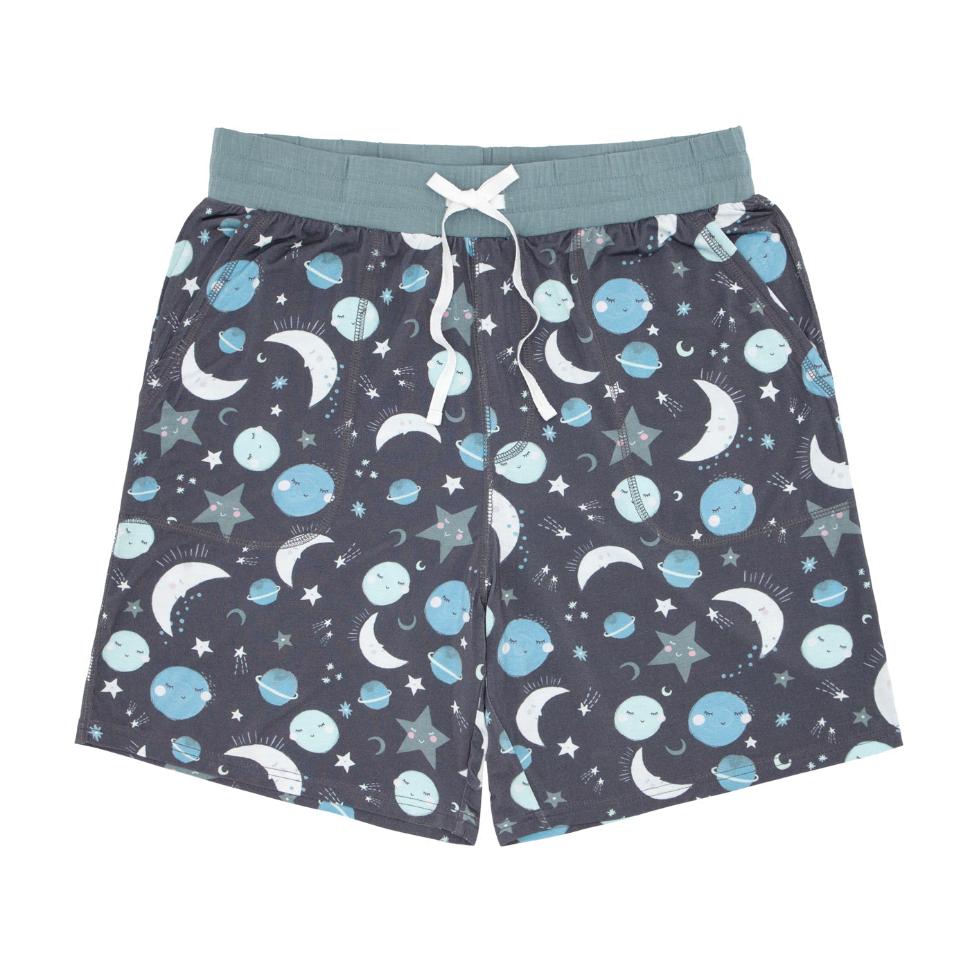 Blue To the Moon & Back Men's Bamboo Viscose Pajama Shorts