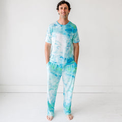 Tidepool Watercolor Men's Short Sleeve Pajama Top