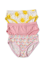 Rainbows & Sunshine Girl's Bamboo Viscose  Brief Underwear - 3 Pack