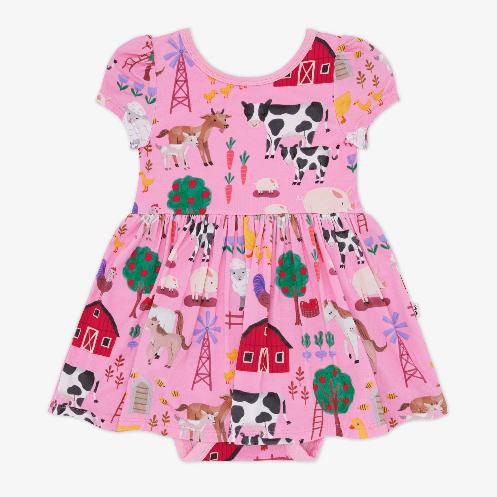 Pink Farm Fam Skater Dress with Bodysuit