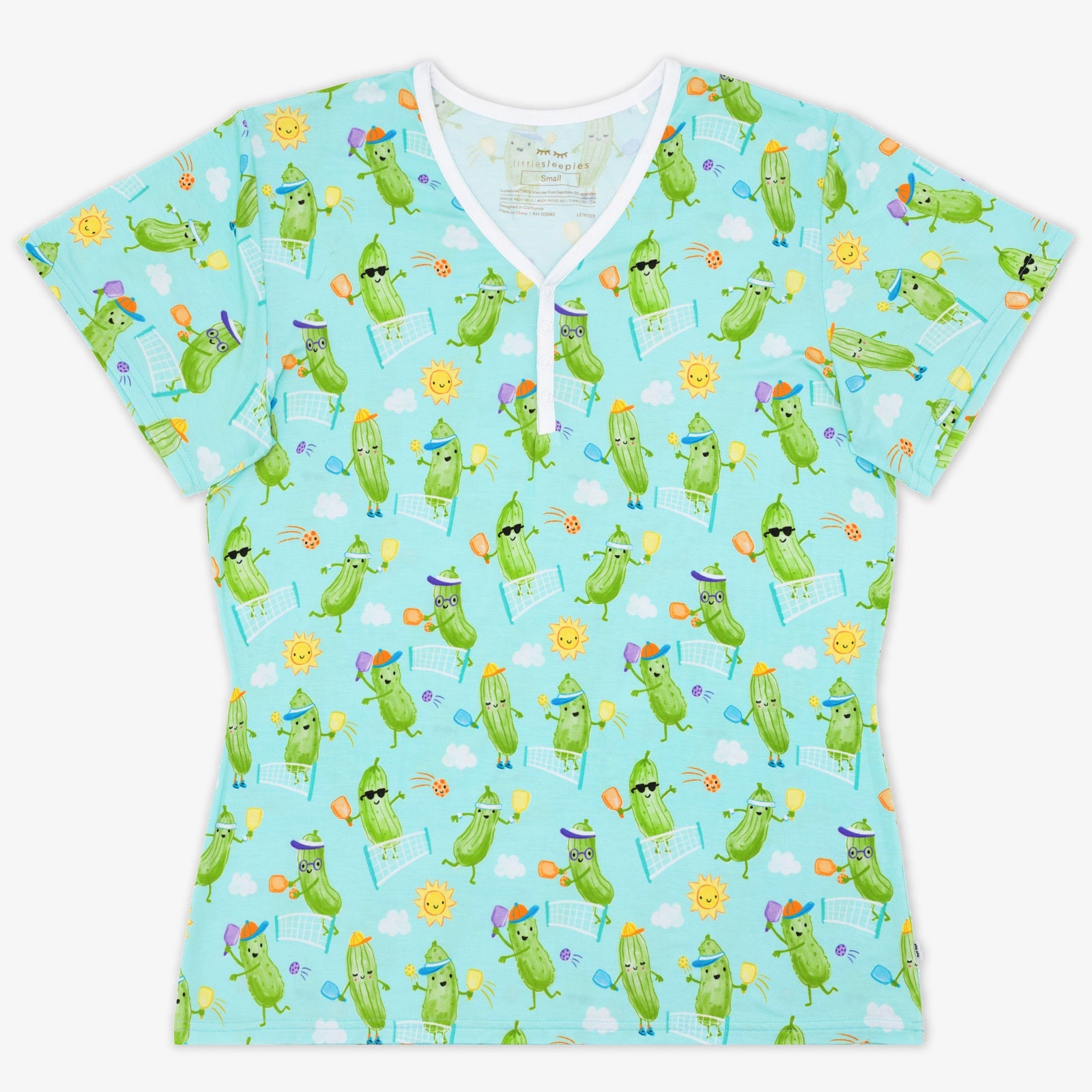 Pickle Power Women's Short Sleeve Pajama Top