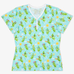 Pickle Power Women's Short Sleeve Pajama Top