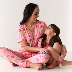 Pink All Stars Women's Short Sleeve Pajama Top