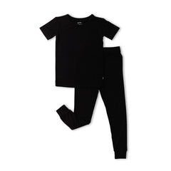 Black Two-Piece Short Sleeve Pajama Set
