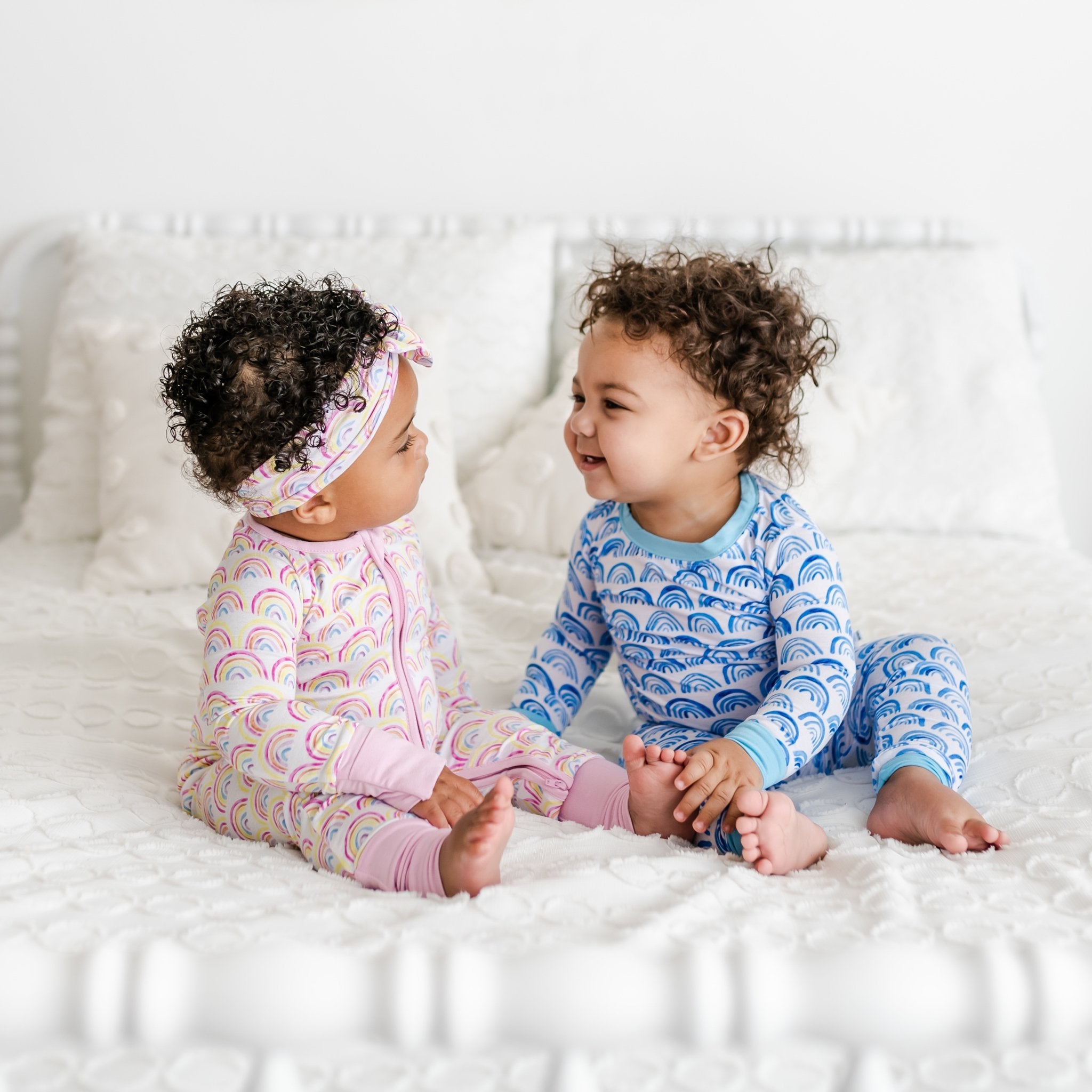 Blue Rainbows Two-Piece Pajama Set