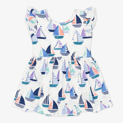 Seas The Day Flutter Skater Dress with Bodysuit