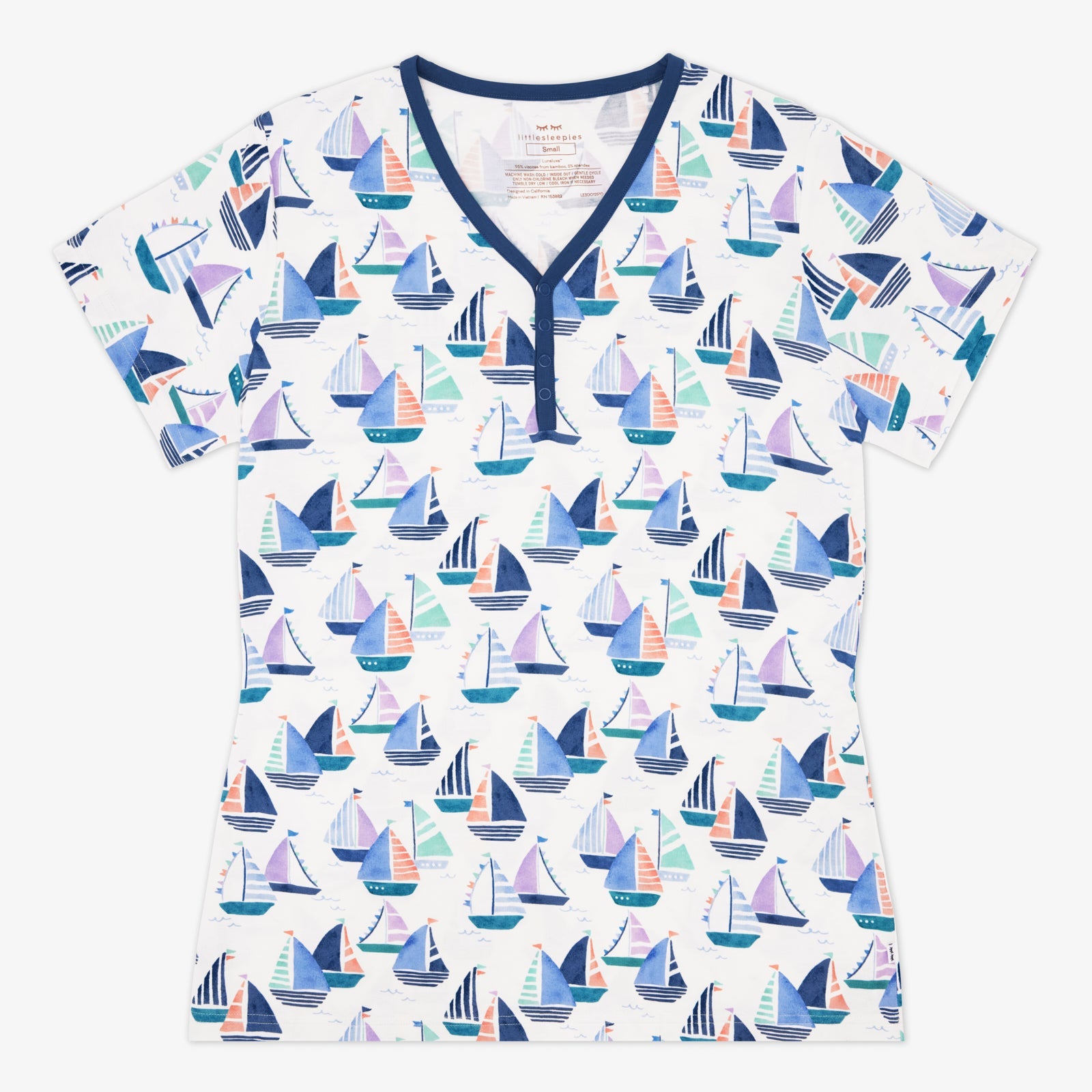 Seas The Day Women's Short Sleeve Pajama Top