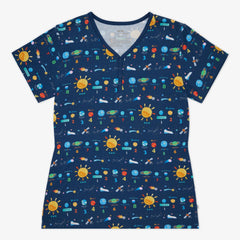 Solar Explorers Women's Short Sleeve Pajama Top